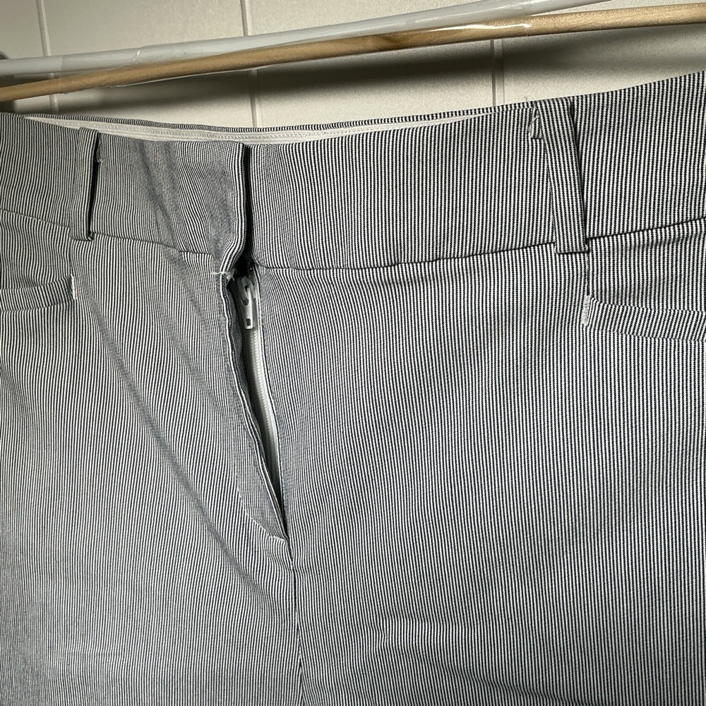 Lane Bryant Capri Pants Women's Size 20P Petite Blue White Pinstripe Career - Picture 2 of 7
